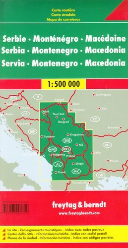 Serbia czarnogóra macedonia mapa 1:500 000