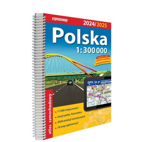 Polska Atlas Samochodowy 1:300 000 2024/2025
