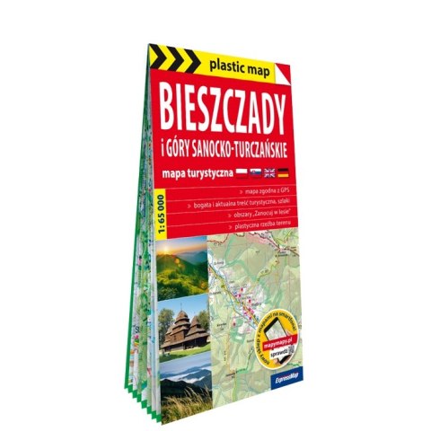 Bieszczady i Góry Sanocko-Turczańskie mapa turystyczna 1: 65 000 foliowana 2024