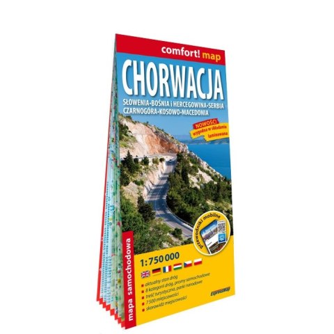 Chorwacja mapa samochodowa 1:750 000 laminat 2024