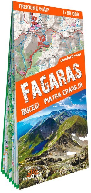 Fagaras Bucegi Piatra Craiului trekking map 1:80 000 laminat 2020
