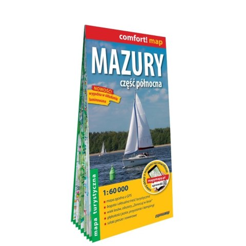 Mazury cz. Północna mapa turystyczna 1:60 000 laminat 2023