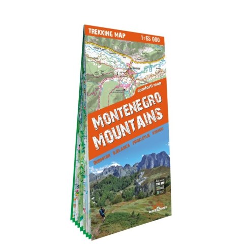 Montenegro Mountains Góry Czarnogóry trekking map 1:65 000 laminat 2024