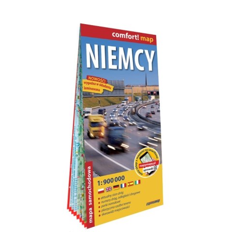 Niemcy mapa samochodowa 1:900 000 laminat 2023