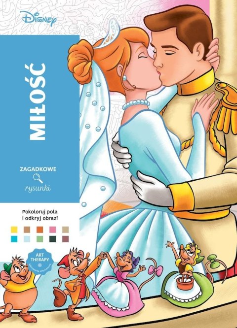 Miłość. Disney. Zagadkowe rysunki. Kolorowanka antystresowa. Art therapy