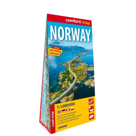 Norwegia road map 1:11000 000 laminat 2025