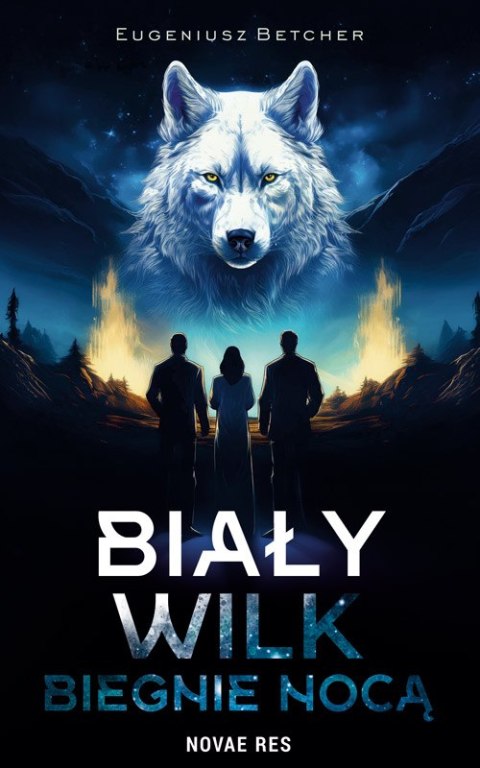 Biały wilk biegnie nocą