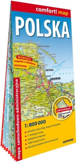 Polska mapa samochodowo-administracyjna 1:800 000