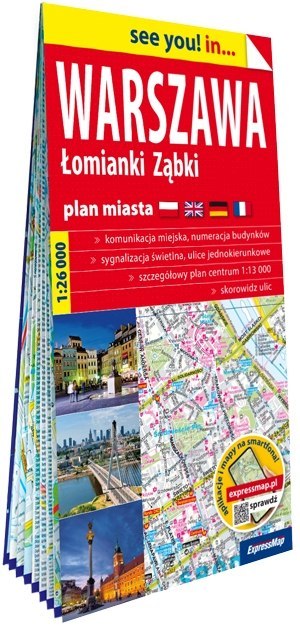 Warszawa Łomianki Ząbki plan miasta 1:26 000