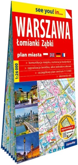 Warszawa Łomianki Ząbki papierowy plan miasta 1:26 000